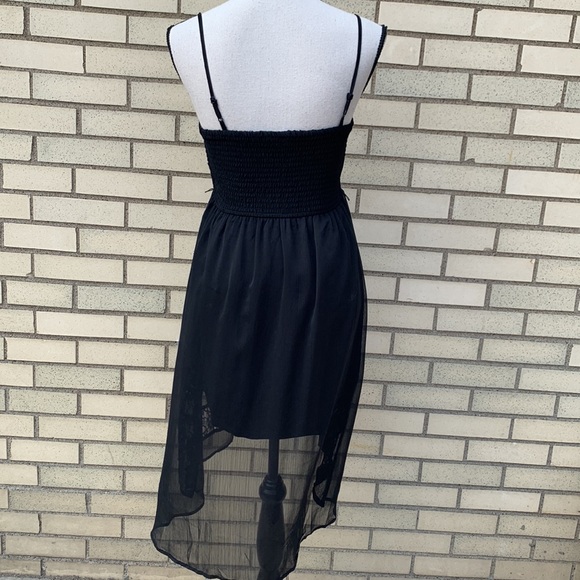 Mudd Black Chiffon Overlay High-Low Smock Back Dress - Picture 3 of 12